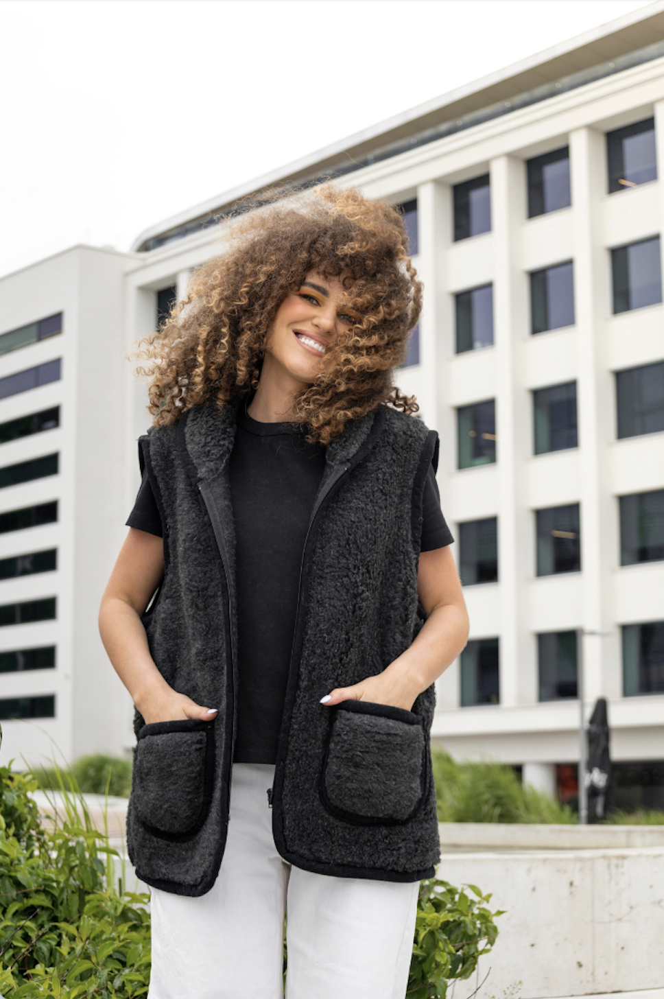 Meriinovillane vest tumehall 'UNISEX'