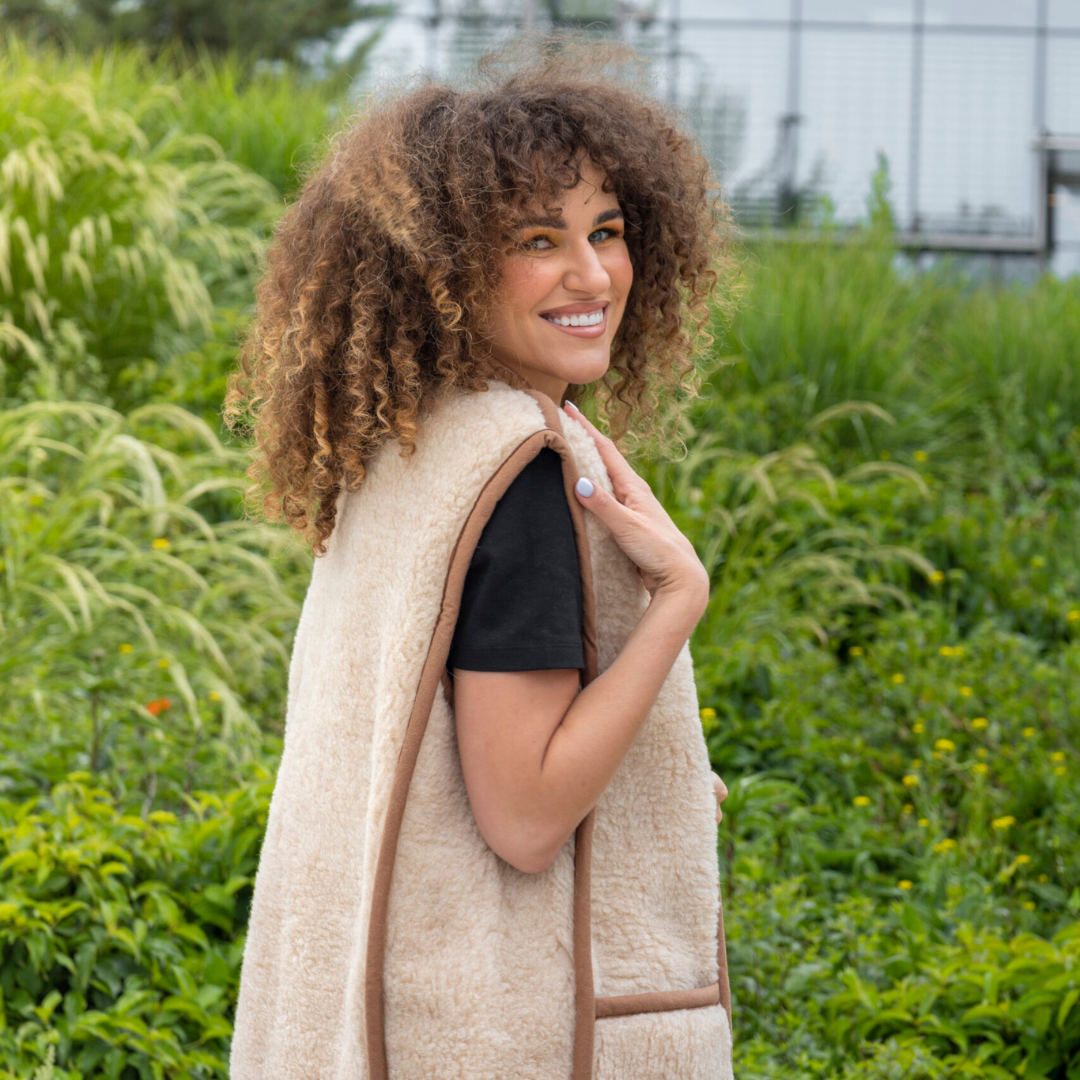 Meriinovillast vesti kreemikas 'UNISEX'