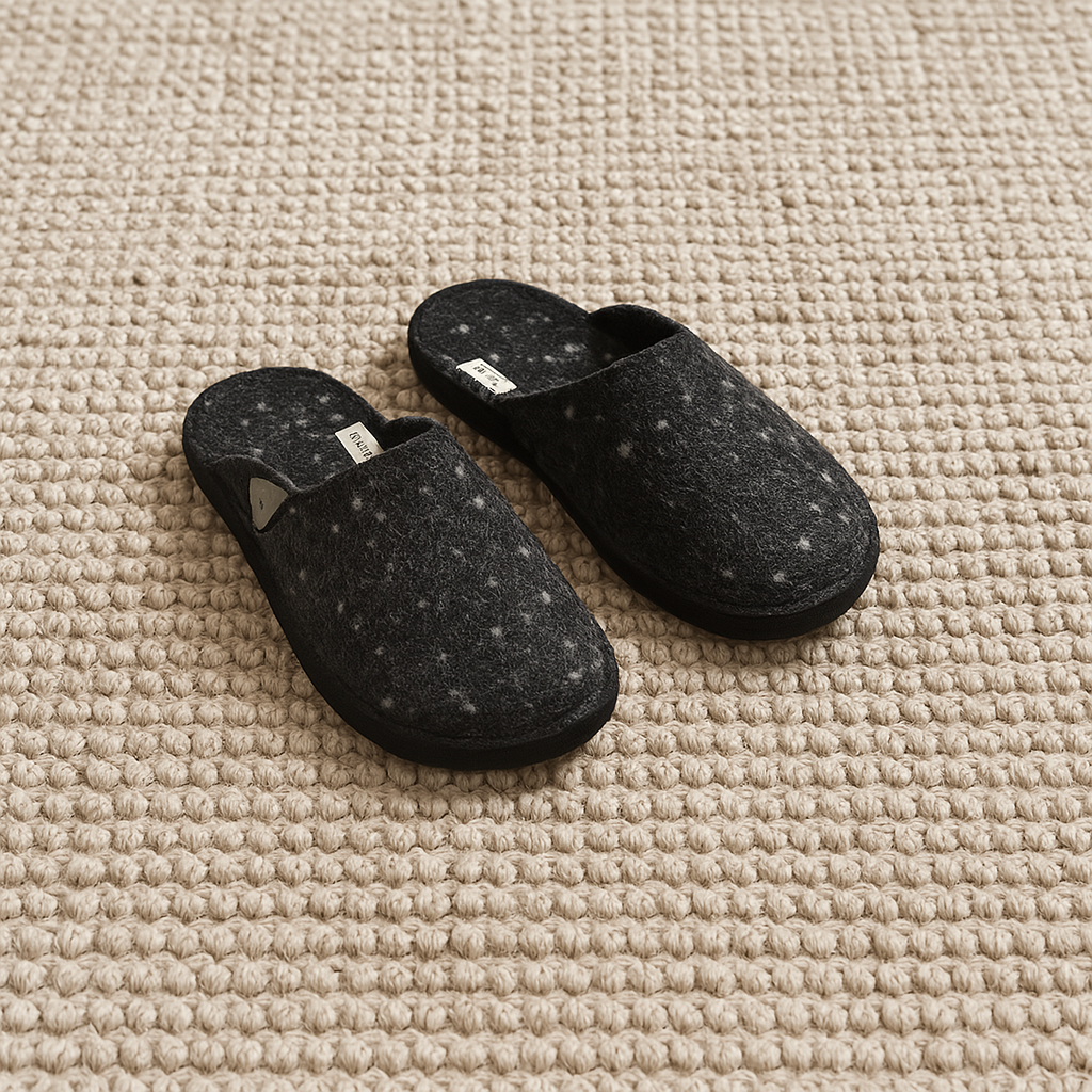 Reljeefsed naturaalsest villast vilditud sussid PELSI