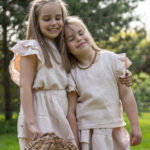 Pruun musliinpuuvillane komplekt FLUFF