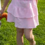 Roosa musliinpuuvillane seelik LITTLE BEAN