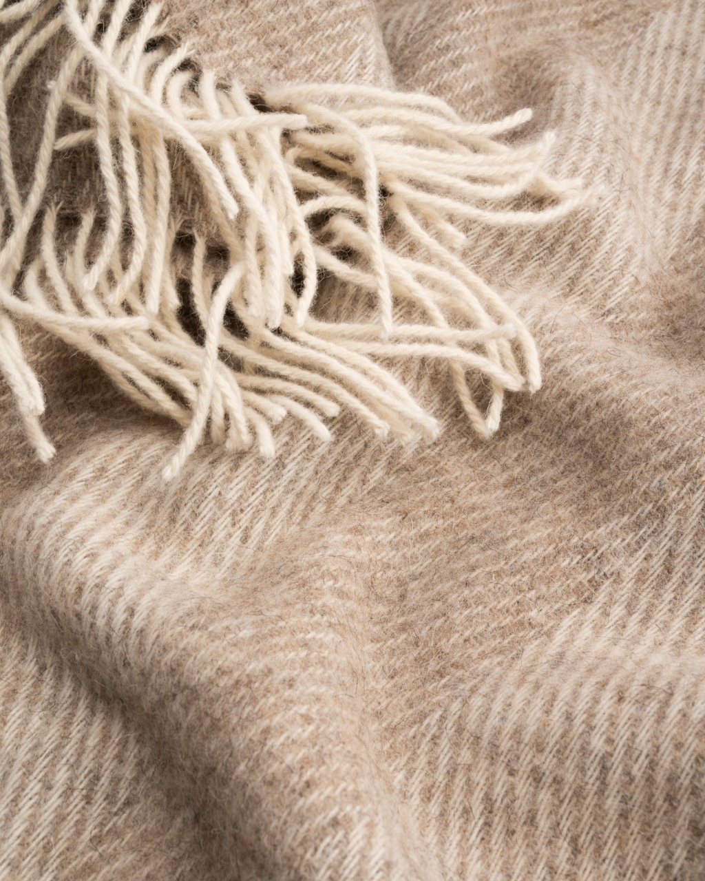 Woolland NEUSEELAND Luxus 100 % Wolldecke SANDFARBEN