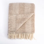 Woolland NEUSEELAND Luxus 100 % Wolldecke SANDFARBEN