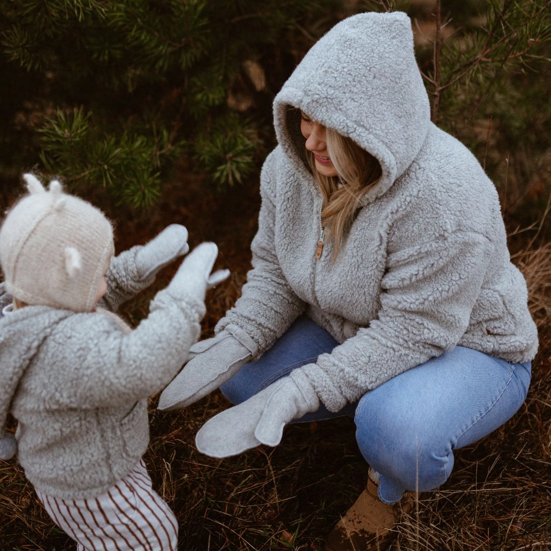 Zaffir lambavillast hall kapuutsiga jakk ZOYA UNISEX