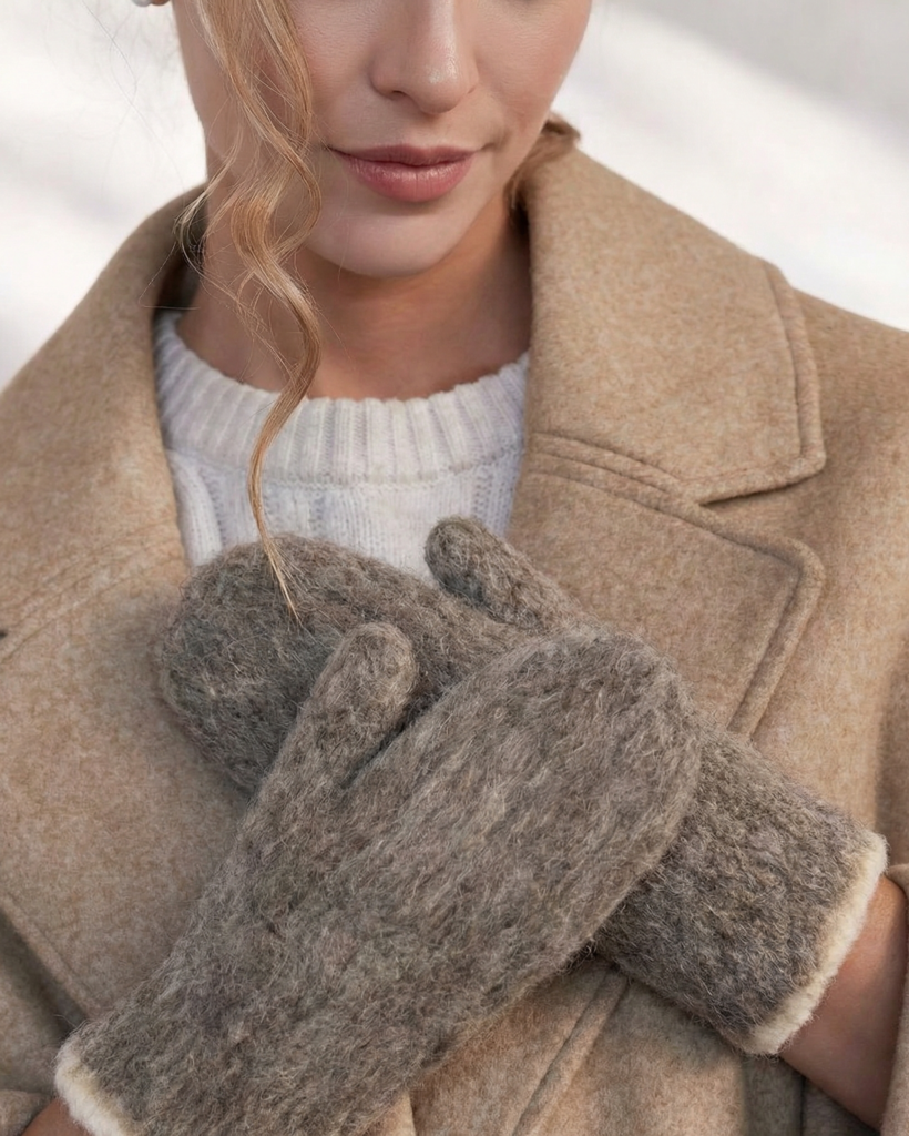 Pruunid 100% koervillased labakindad, unisex – WoolLando