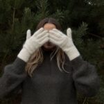 Naiste angooravilla sõrmkindad WHITE, WoolLando