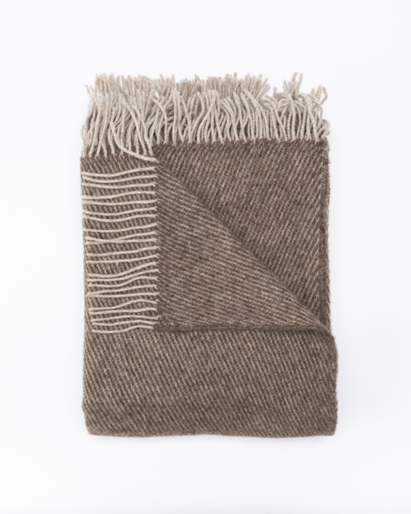 Uus-Meremaa lambavillane tekk STRIPED DARK BROWN, WoolLando