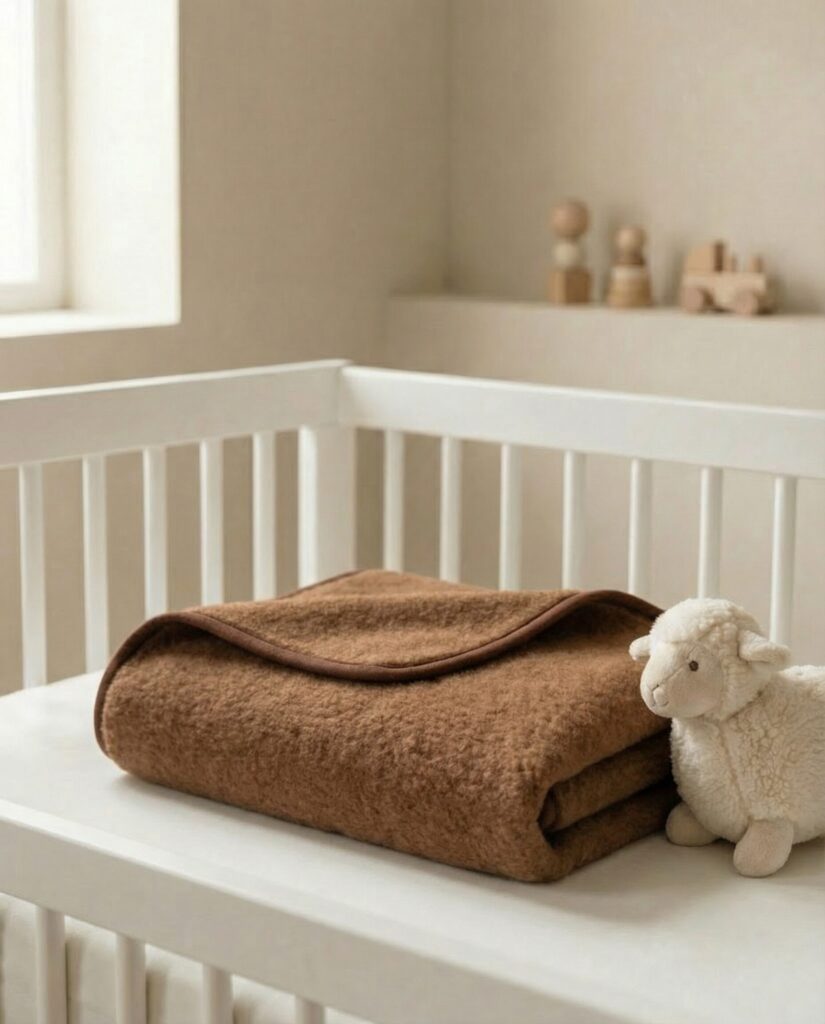 Laste kerge kaamelivilla ja merinovillatekk-pleed, WoolLando