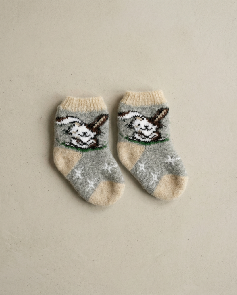 Laste merinovillased sokid BROWN RABBIT, WoolLando
