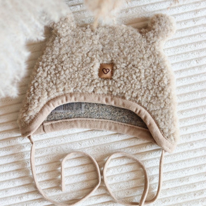 Laste pruun tallevellamüts kõrvadega – Zaffiro