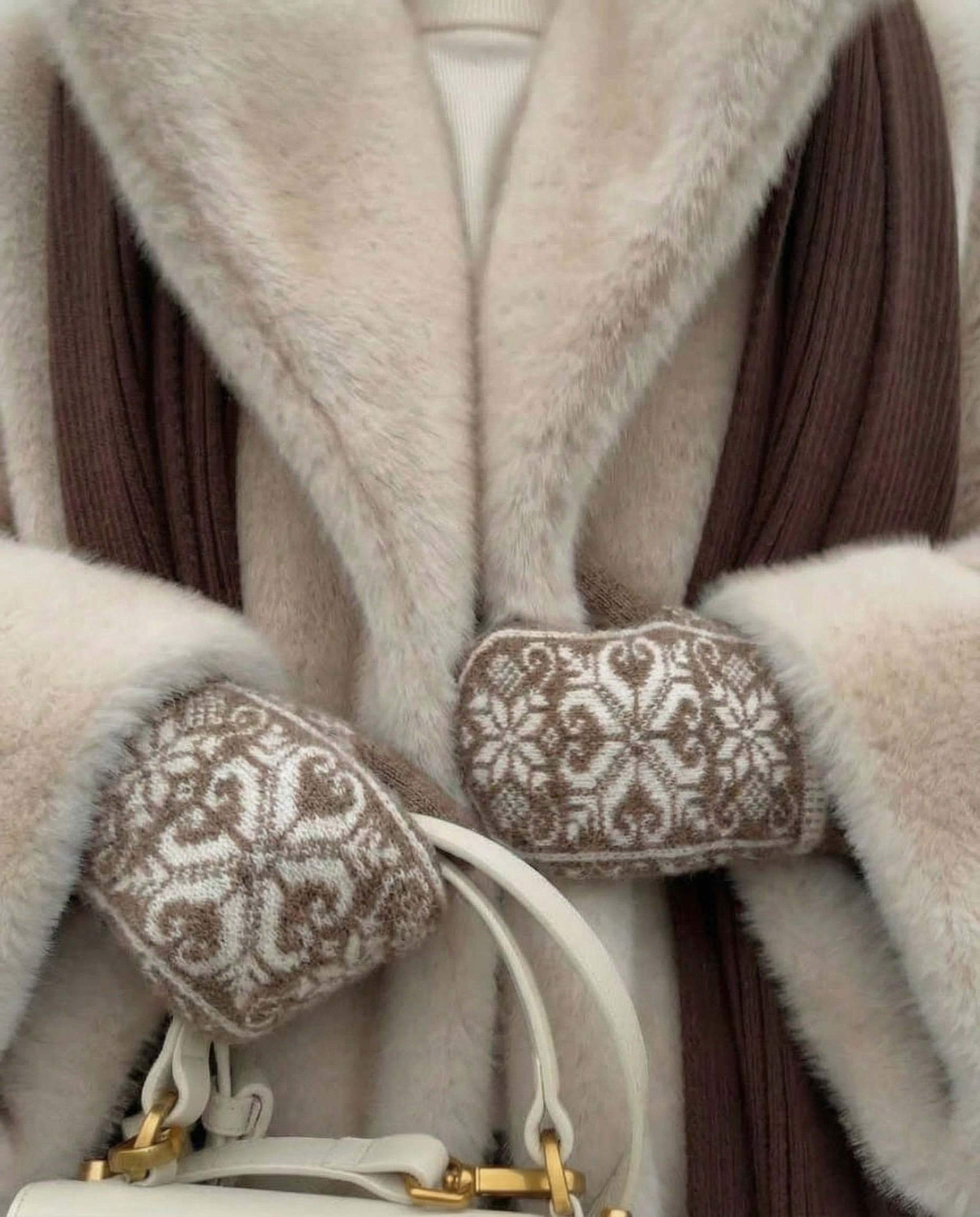 Naiste pruunid meriino villased labakindad SNOWFLAKES, WoolLando