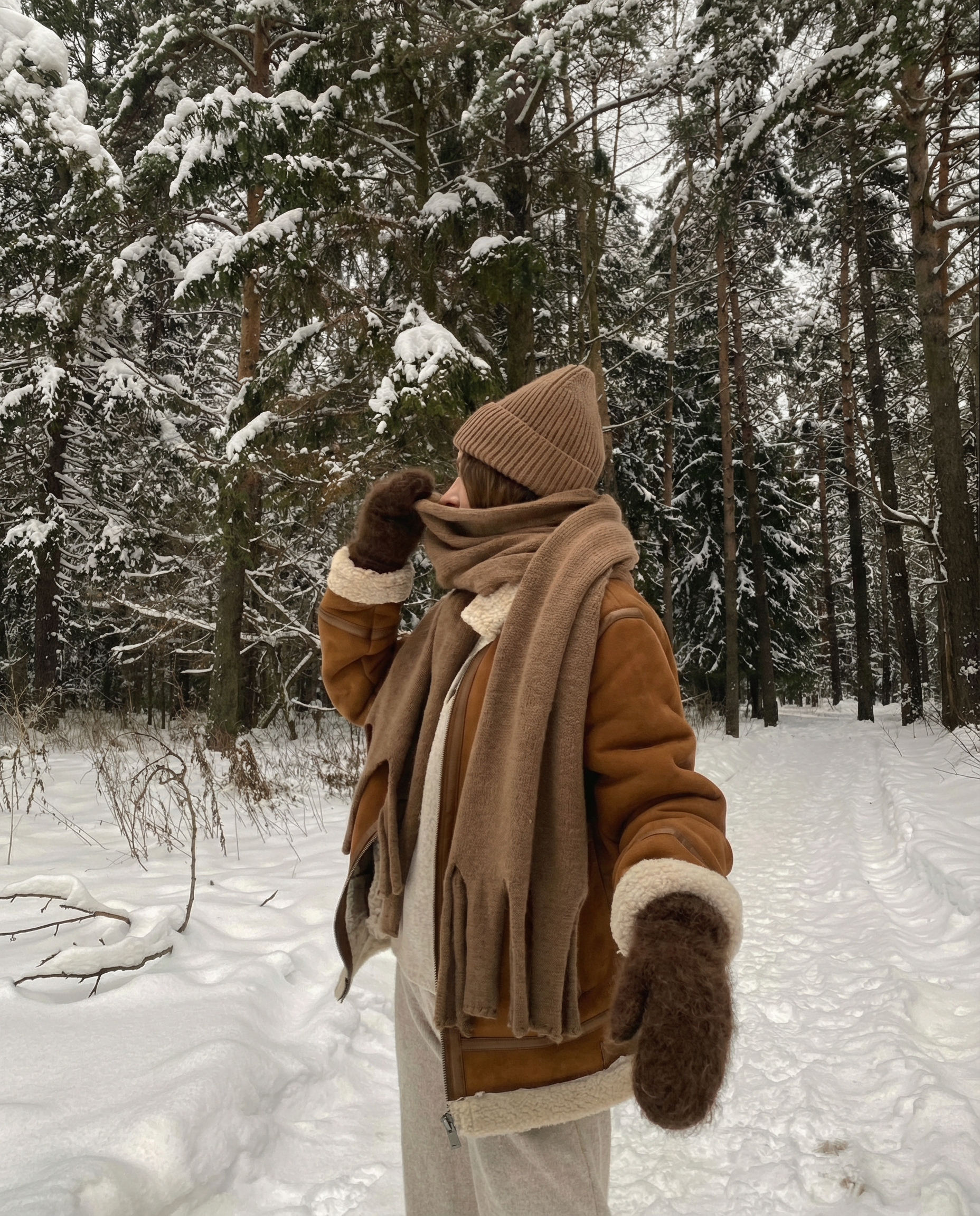 Pruunid unisex kindad 100% koervillast – WoolLando