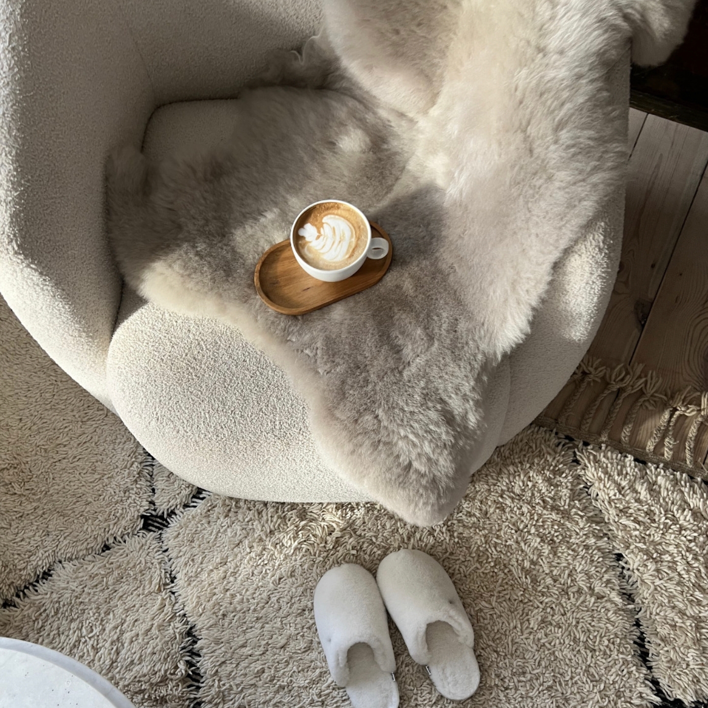 Paks hall meriino lambanahannas 80 × 120 cm, WoolLando