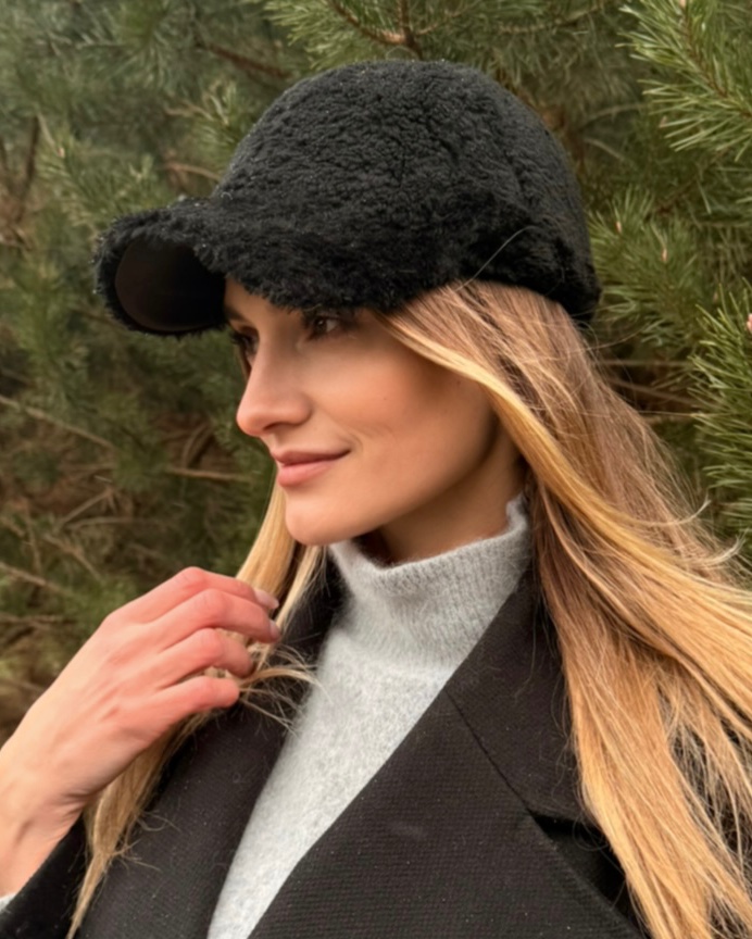 Loodusliku lambanahast must müts NIGHT, WoolLando