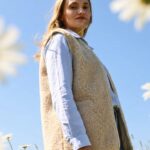 Merinovillane kreemjas vest VILĖ "unisex", WoolLando