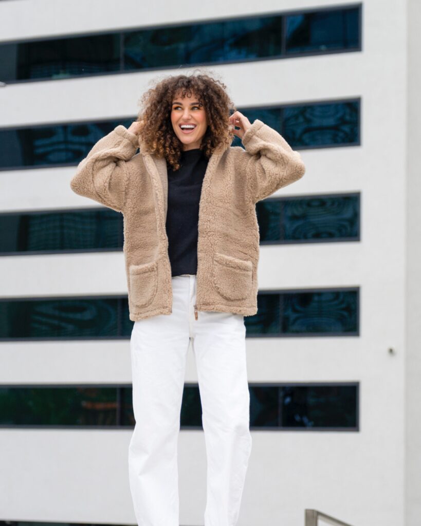 Pruun naiste tallevillane kapuutsiga jakk Zoya, Zaffiro