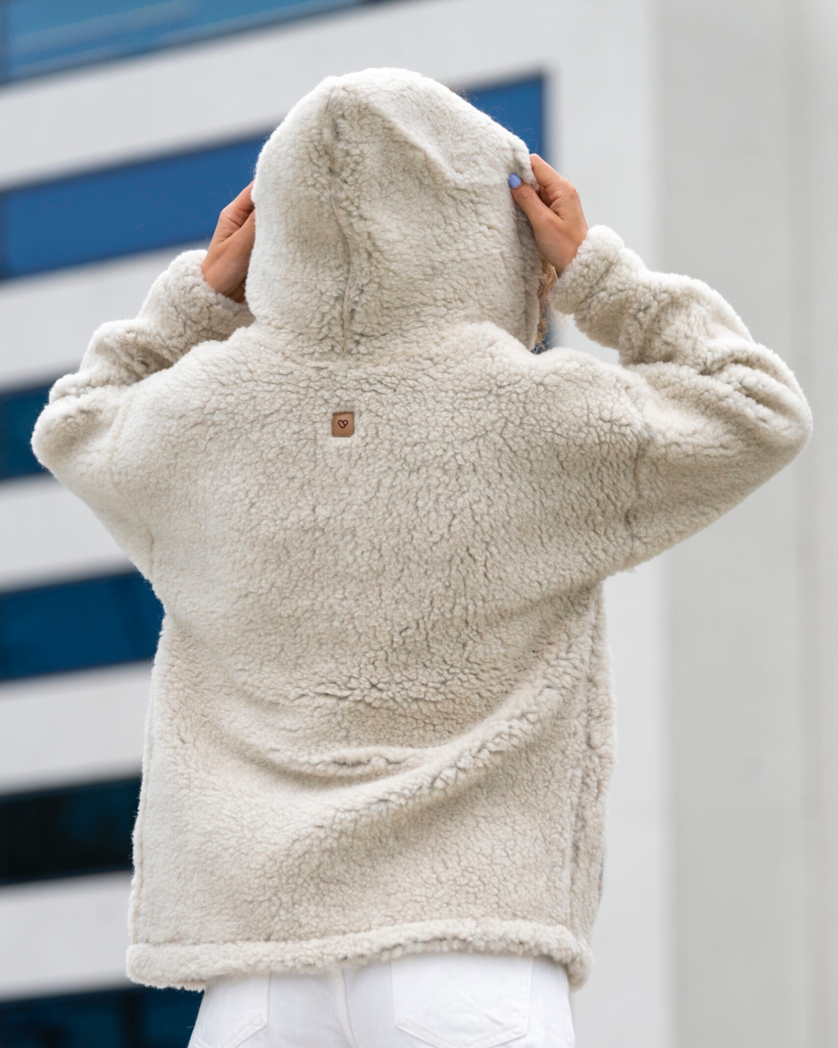 Kreem tallevillane kapuutsiga jakk ZOYA, Zaffiro