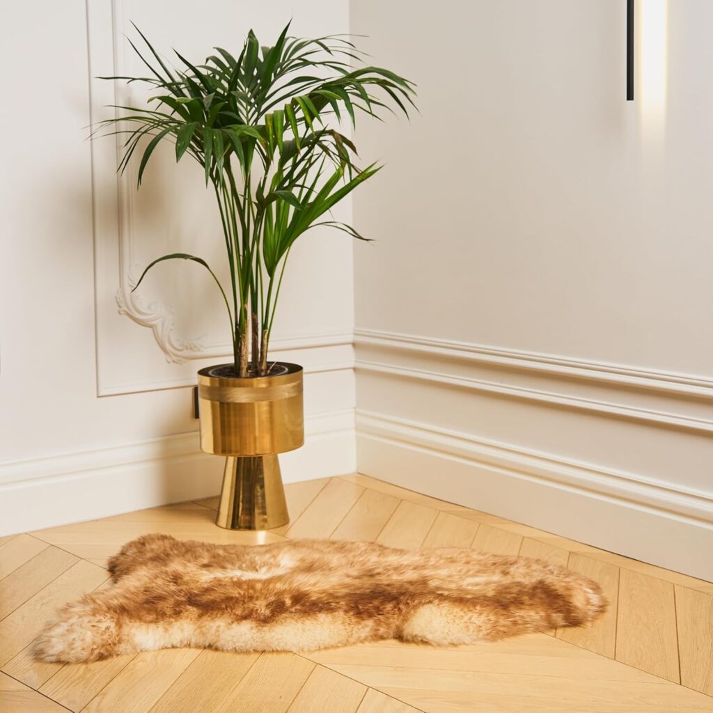 Paks mitmevärviline meriino lambanahannas 80 × 120 cm, WoolLando