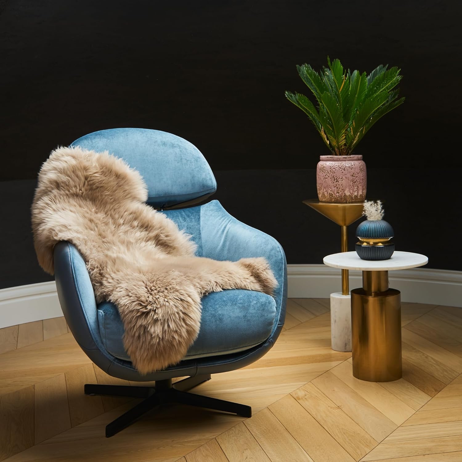 Paks pruun meriino lambanahannas 80 × 120 cm, WoolLando