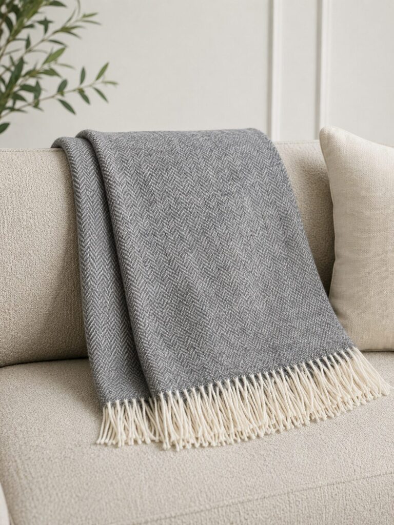 Uus-Meremaa lambavillane tekk GREY HERRINGBONE, WoolLando