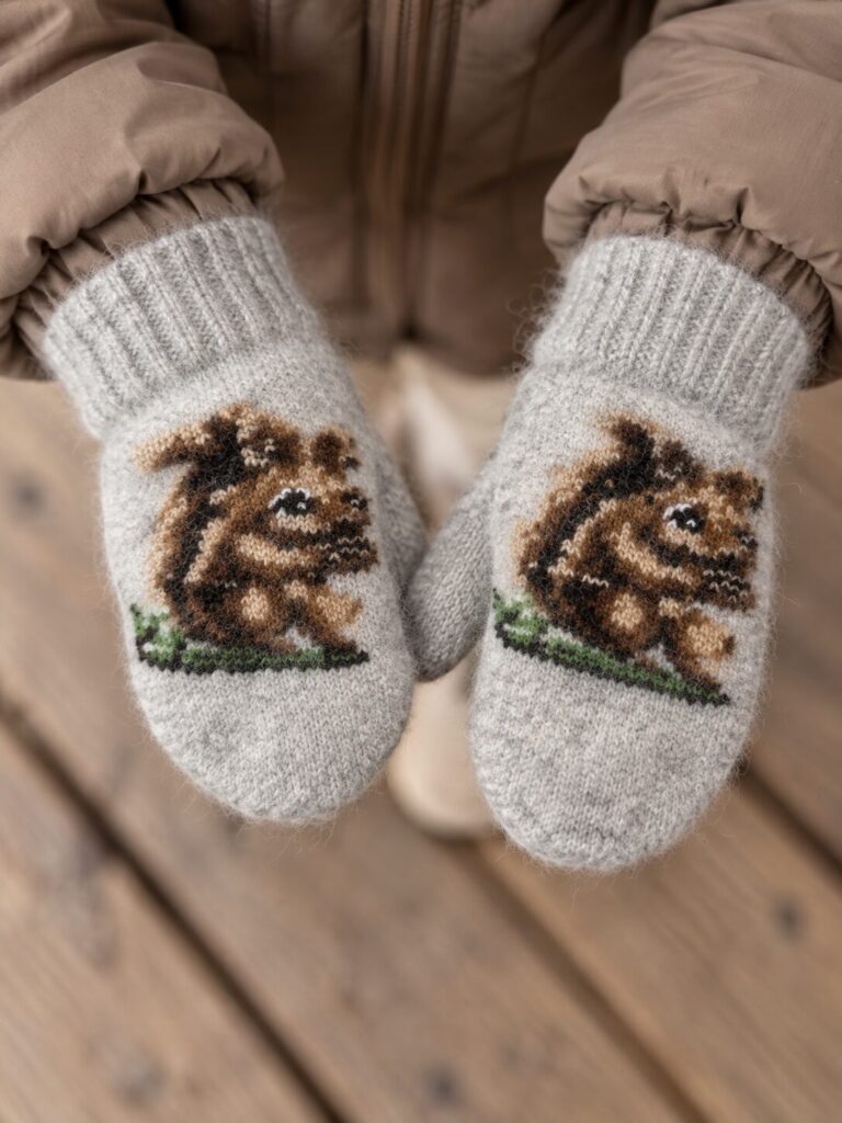 Lasten villased labakäpikud SQUIRREL, WoolLando
